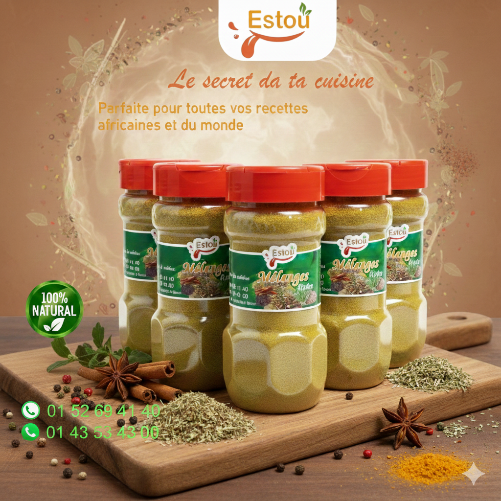 Mélange d’épices, ail, piment rouge